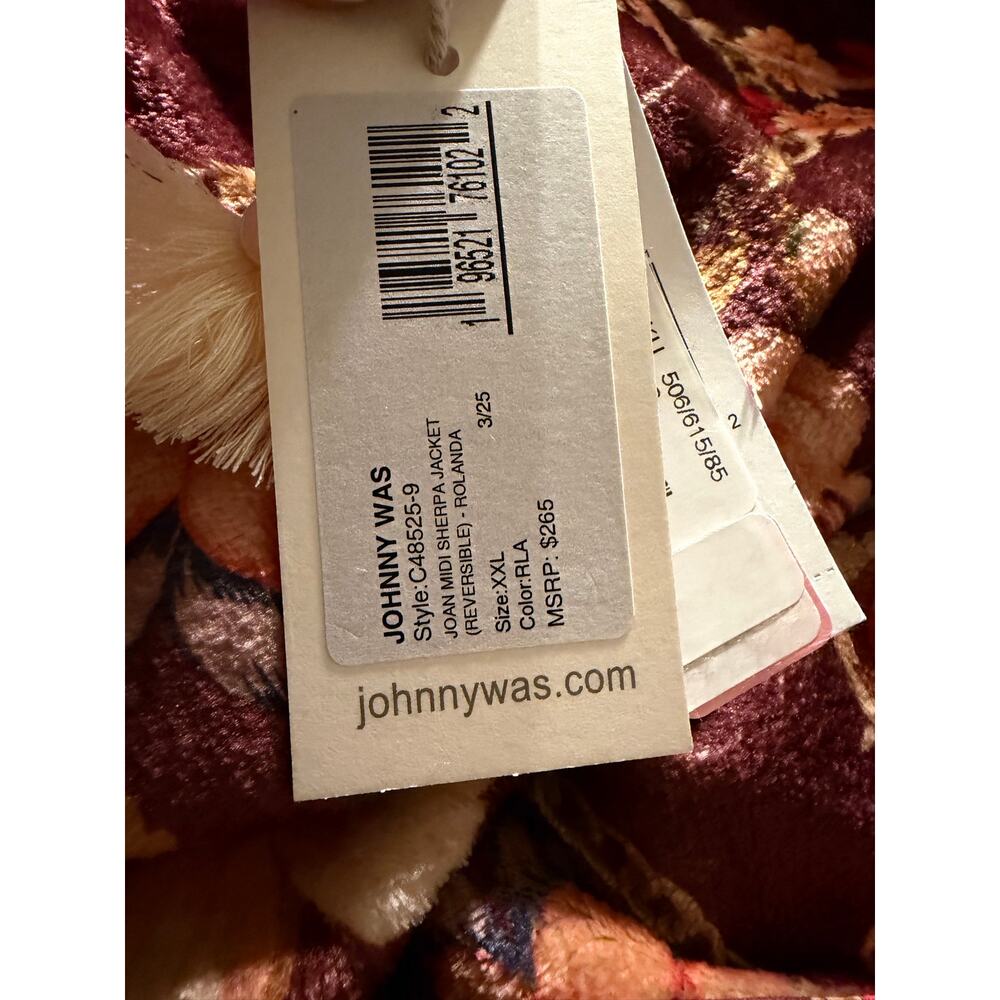 Johnny Was Midi Sherpa Reversible Jacket Rolanda Size XXL New With Tag - Picture 5 of 5